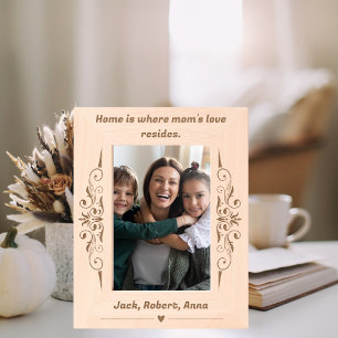 Home is Where Mom's Love Resides Etched Frames