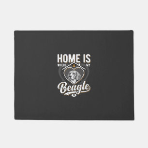 Home Is Where My Beagle Is_1 Doormat