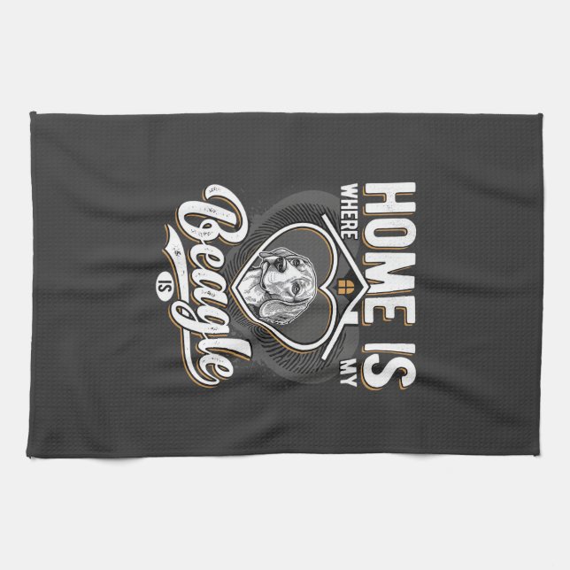 Home Is Where My Beagle Is_1 Kitchen Towel (Horizontal)