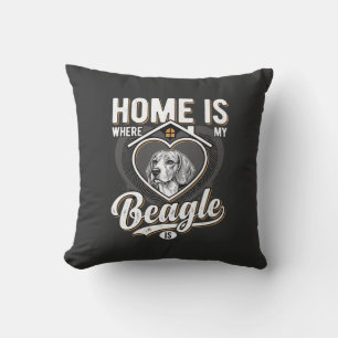 Home Is Where My Beagle Is_1 Throw Pillow