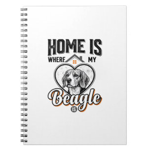 Home Is Where My Beagle Is Vintage Dog Design_1 Notebook