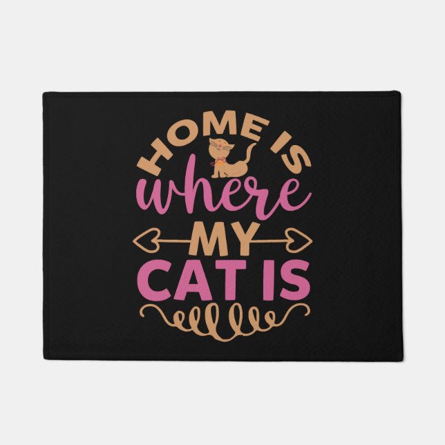 Home Is Where My Cat Is  Doormat (Front)