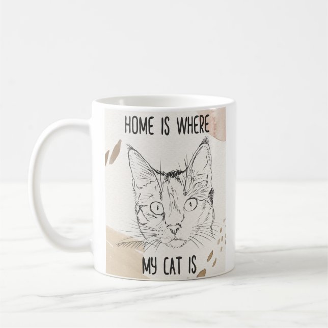 Home Is Where My Cat Is, Home Is Where Cat Is Coffee Mug (Left)