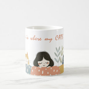 Home is where my CATS are Cute Cat Mom Coffee Mug