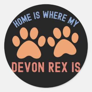 Home Is Where My Devon Rex Is Classic Round Sticker