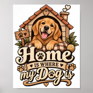 Home Is Where My Dog Is Poster Dog mom Home Deco