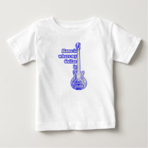 Home is where my guitar is. vintage blue guitar baby T-Shirt
