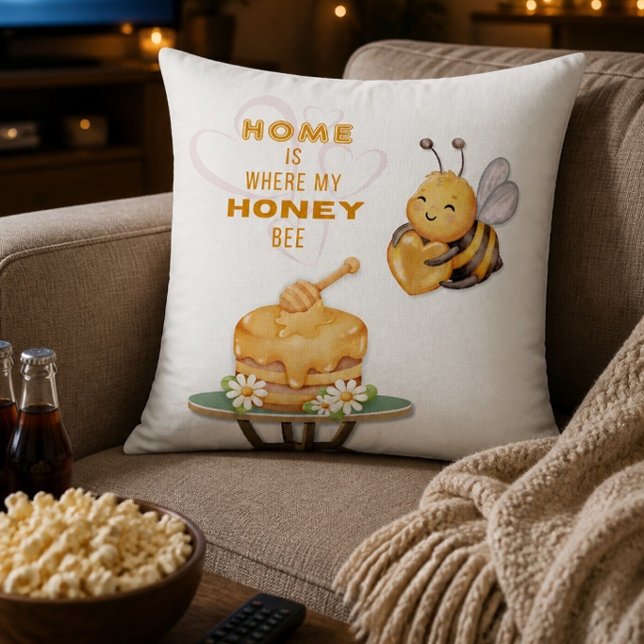 Home is Where My Honey Bee Pillow (Creator Uploaded)