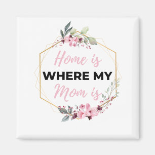 Home Is Where My Mom Is black Magnet