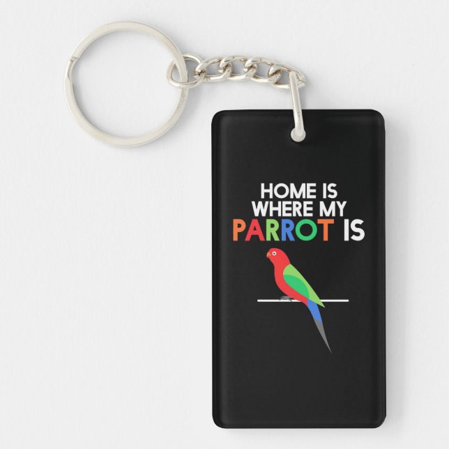 Home Is Where My Parrot Is Keychain (Front)