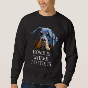 Home Is Where My Rottie Is Rottweiler Owner Quote Sweatshirt
