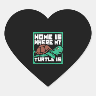 Home Is Where My Turtle Is Tortoise Painted Lover Heart Sticker
