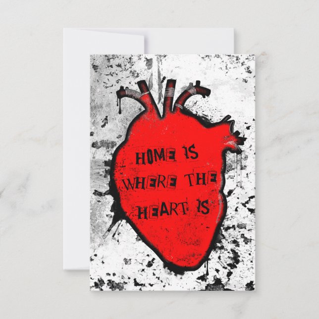 home is where the anatomical heart is invitation (Front)