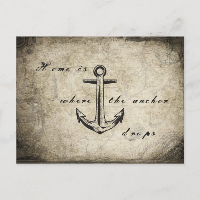 Home is where the anchor drops postcard (Front)