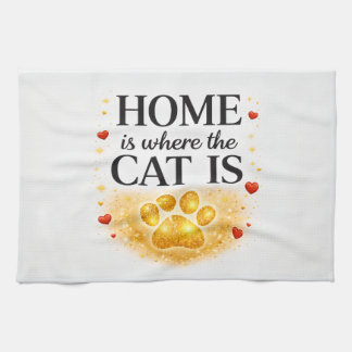 Home is Where the Cat is Kitchen Towel 16X24