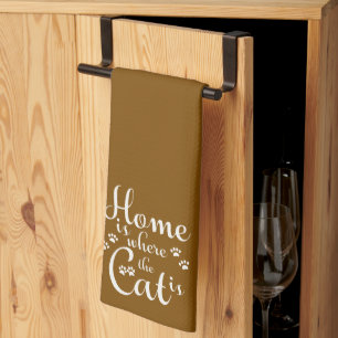 Home is where the Cat is little Paws Kitchen Towel