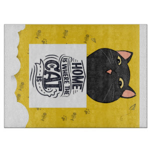 Home Is  Where The Cat Is   The Best Cat Owner Cutting Board