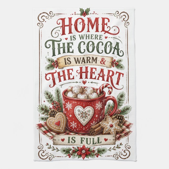 Home is Where The Cocoa is Kitchen Towel (Vertical)