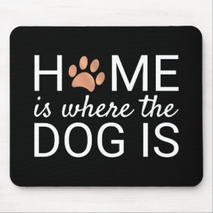 Home Is Where The Dog Is Rose Gold Foil Paw Print Mouse Pad