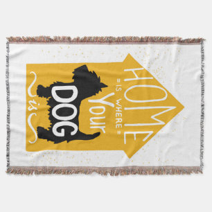 Home Is Where The Dog Is Throw Blanket