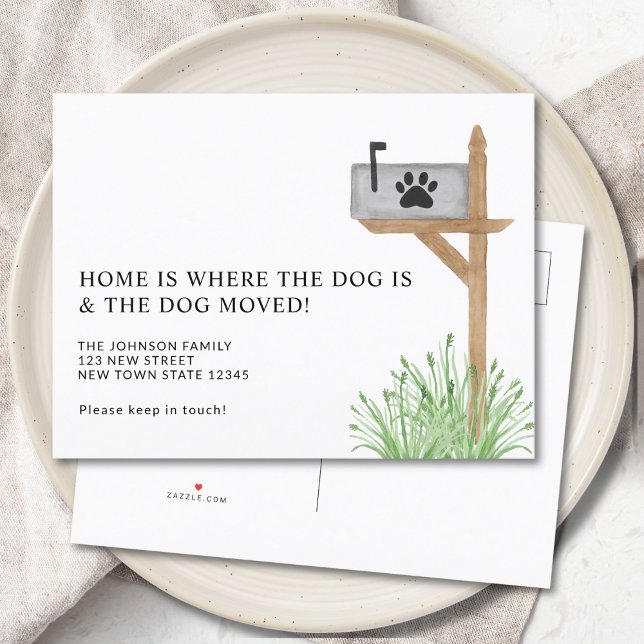 Home Is Where The Dog Is We've Moved Moving Announcement Postcard (Creator Uploaded)