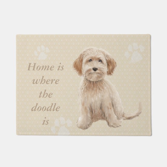 Home is where the doodle is doormat (Front)