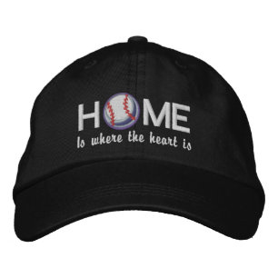 Home is where the heart is baseball sport embroidered hat