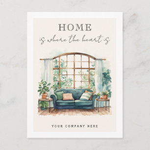 Home is Where the Heart is Cozy Realty  Postcard