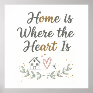 Home Is Where the Heart Is – Cozy Wall Art Quote