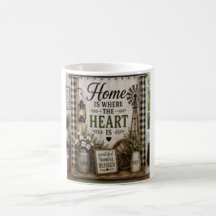 Home Is Where the Heart Is Farmhouse   Coffee Mug