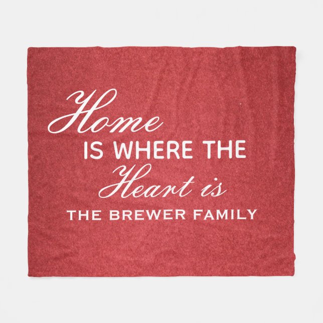 Home Is Where The Heart Is Fleece Blanket (Front (Horizontal))