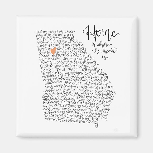 Home is Where the Heart Is Georgia Magnet (Front)