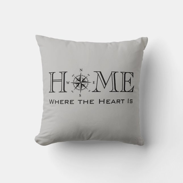 Home is where the Heart Is, nautical design Throw Pillow (Front)