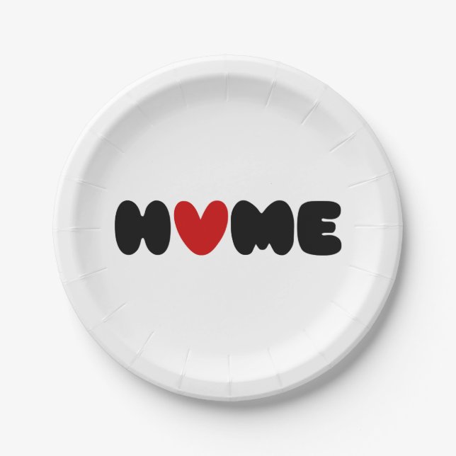 Home Is Where The Heart Is Paper Plate (Front)