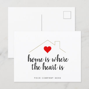 Home is Where the Heart is Realty Marketing  Postcard