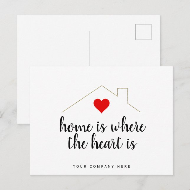 Home is Where the Heart is Realty Marketing  Postcard (Front/Back)