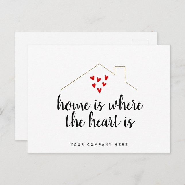 Home is Where the Heart is Realty Marketing Postcard (Front/Back)