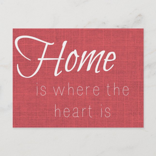 Home Is Where the Heart Is Red Postcard (Front)