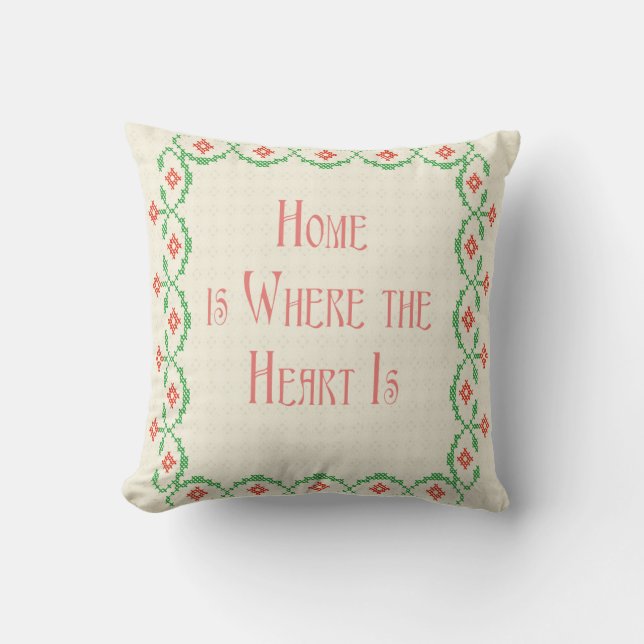 Home is Where the Heart Is Throw Pillow (Front)