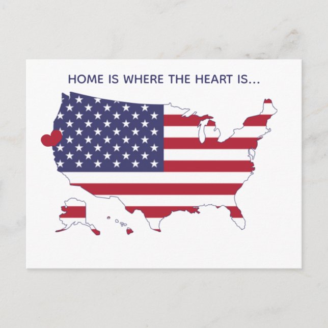 Home is where the heart is - US Map & Flag Custom Postcard (Front)