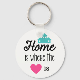 Home is where the heart is word art key chain