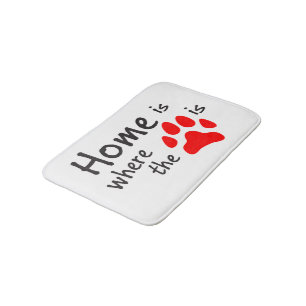 Home is where the paw print is Bath Mat