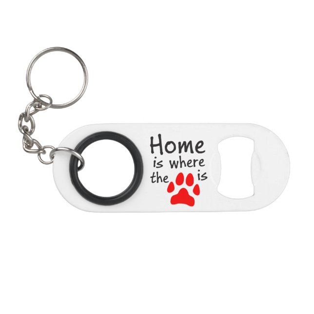 Home is where the paw print is keychain bottle opener (Front (Horizontal))