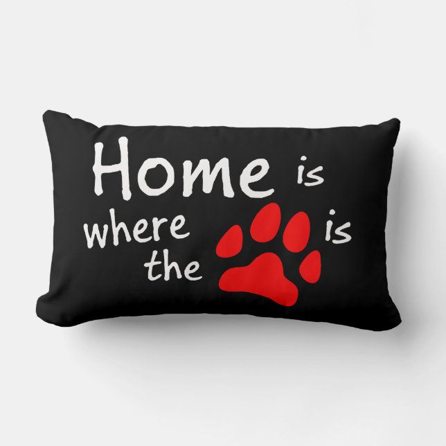 Home is where the paw print is Lumbar Pillow (Front)