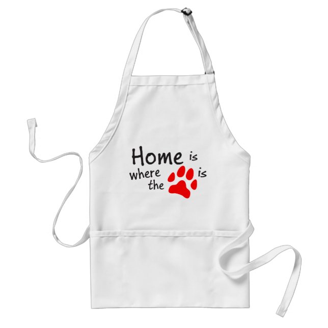 Home is where the paw print is White Apron (Front)