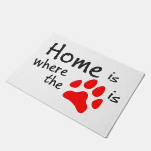 Home is where the paw print is White Doormat