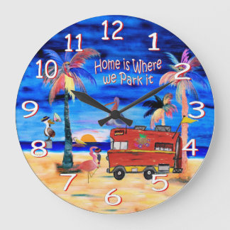 home is where we park it wall clock