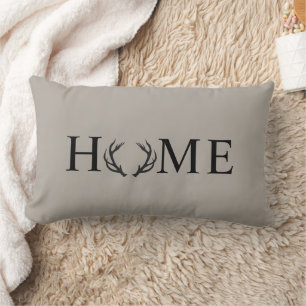Home Is Where You Hang Your Antlers Signature Can Lumbar Pillow