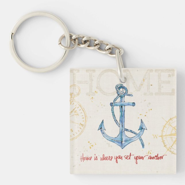 Home is Where You Set Your Anchor Keychain (Front)