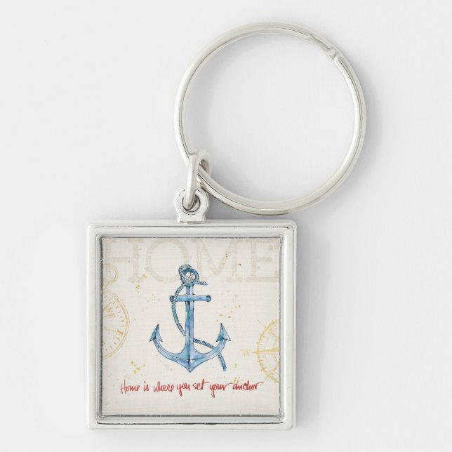Home is Where You Set Your Anchor Keychain (Front)